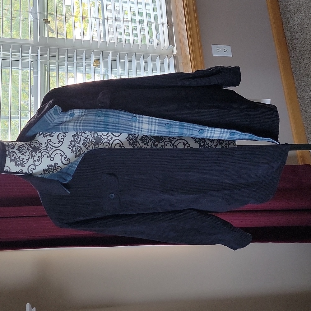 Black reversible Corduroy shacket